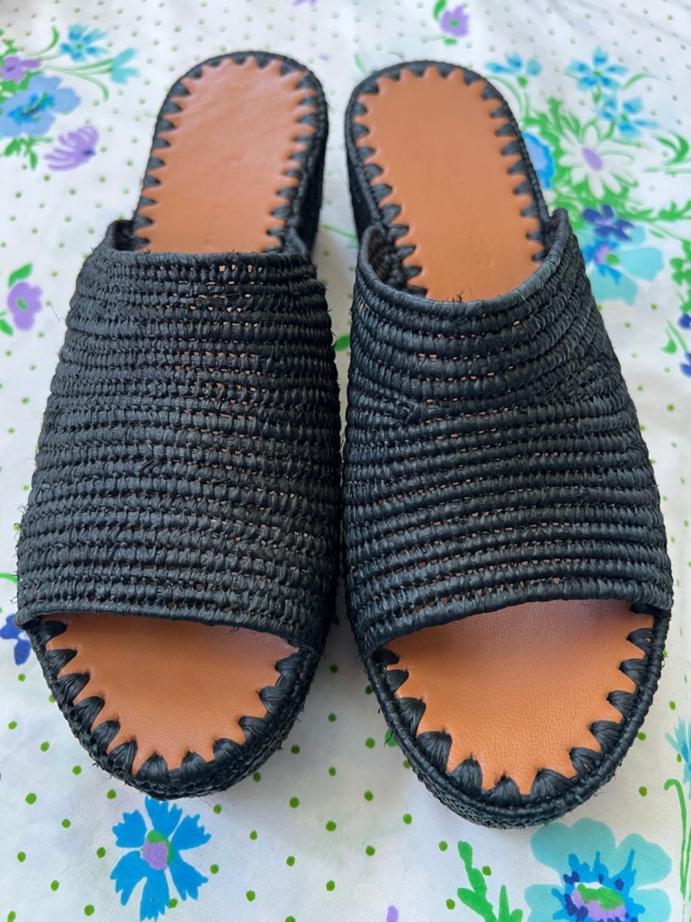 Carrie Forbes Karim Raffia Woven Espadrille Wedges - 38/7 (?) - Picture 2 of 16